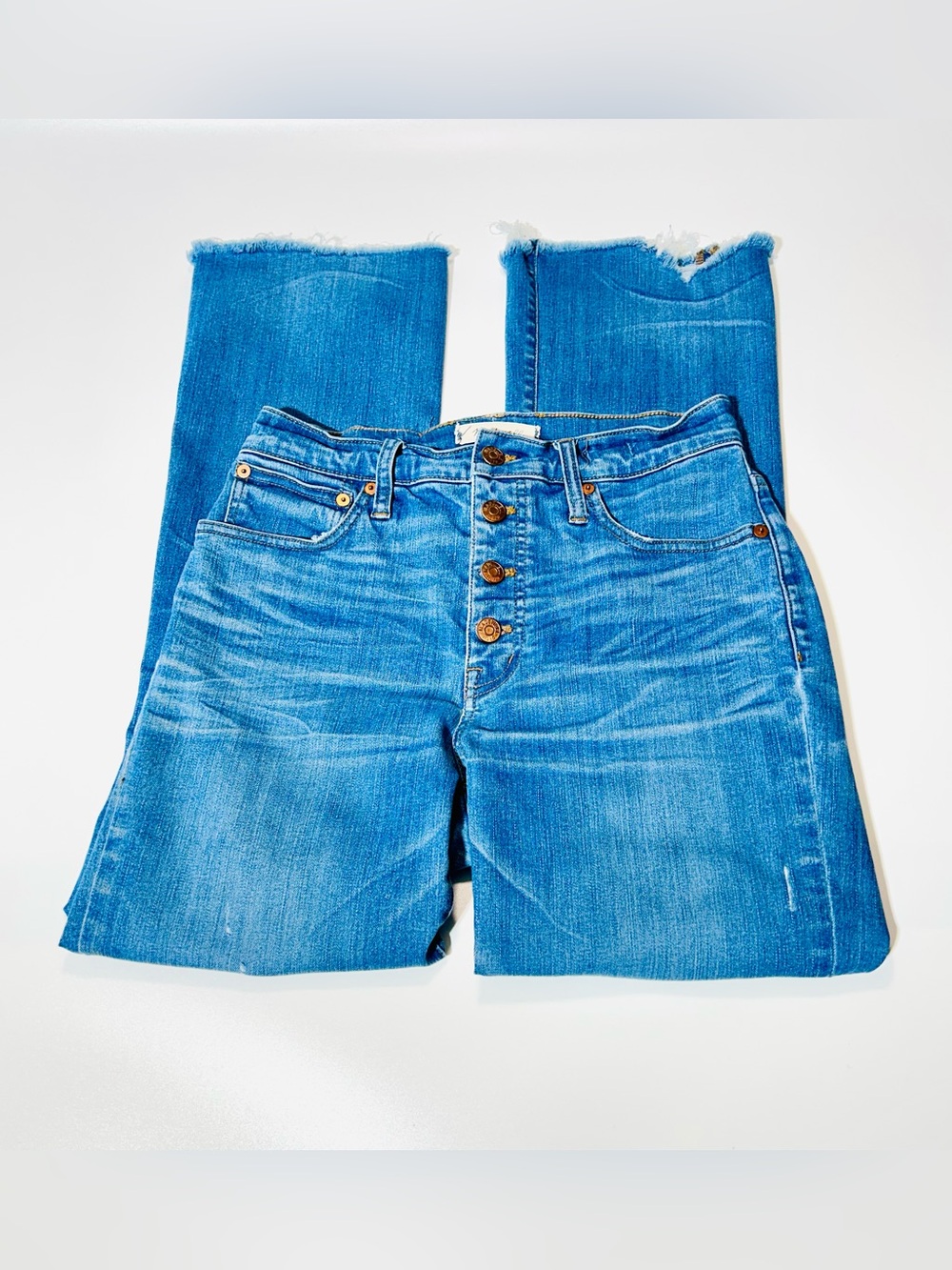 Madewell jeans Cali Buttonfly Demi Bootcut jeans distressed women size 27
